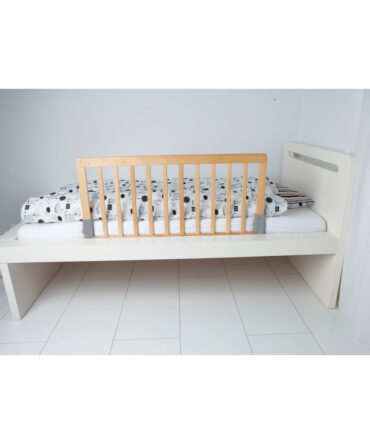 Barrera de cama en madera natural haya