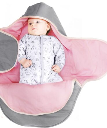 Manta de bebé COCO reversible Wallaboo gris/azul