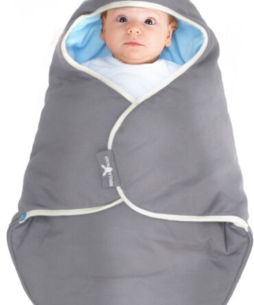 Manta de bebé COCO reversible Wallaboo gris/azul