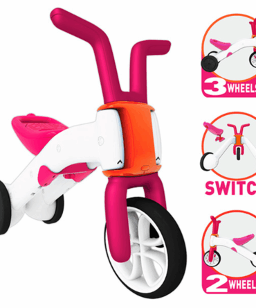 Correpasillos y bicicleta 2 en 1 bunzi stable balance ride-on rosa