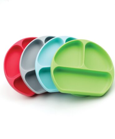 Plato de Silicona con Agarre Verde