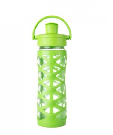 Botella de vidrio active flip cap 475ml Verde Lime