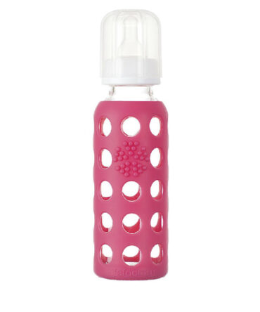 Biberón de vidrio lifefactory 265ml Raspaberry