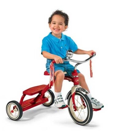 Radio flyer triciclo clásico rojo de doble cubierta