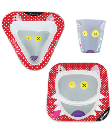 Set Vajilla 3 Piezas Deglingos Bigbos Lobo