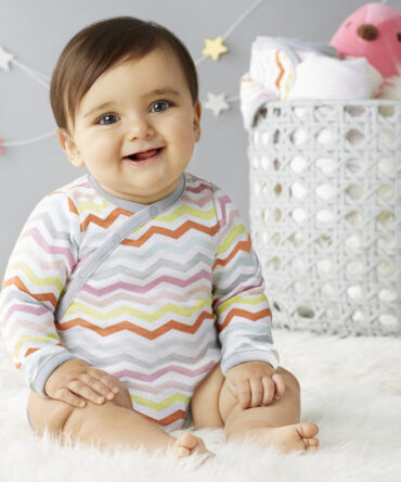Body manga larga strippes 3-6M