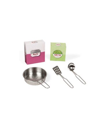 Cocinita de juguete madera Janod macaron blanca y rosa