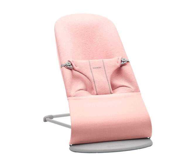 Hamaca bebé Babybjorn Bliss 3D jersey color rosa claro con chasis gris claro