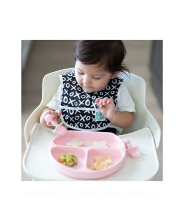 Plato de Silicona con Agarre Rosa