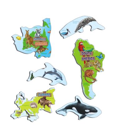 Puzzle cartón educativo Animals of the world