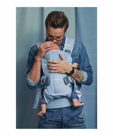 Mochila porta bebé One cotton mix Azul claro/gris claro