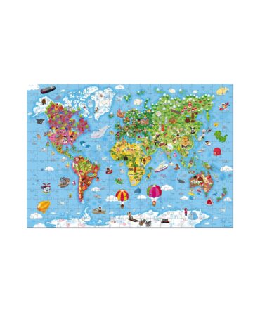 Maleta puzzle gigante 300 piezas Atlas mundial Janod