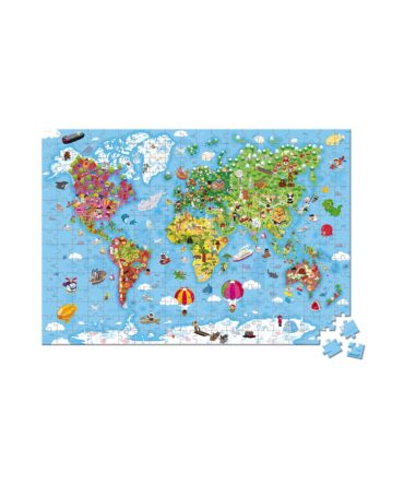 Maleta puzzle gigante 300 piezas Atlas mundial Janod
