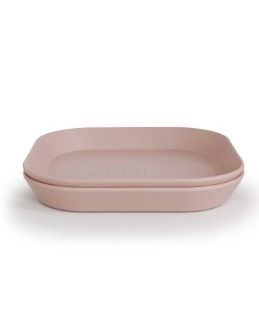 2 Platos Mushie Square Blush