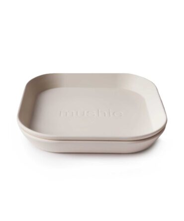 2 Platos Mushie Square Ivory