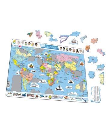 Puzzle cartón educativo el mundo político