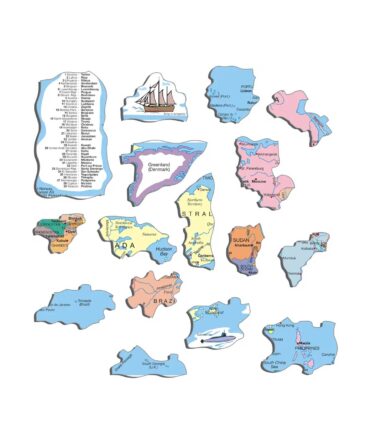 Puzzle cartón educativo el mundo político