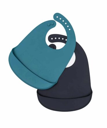 Pack de 2 baberos silicona blue dusk & Charcoal