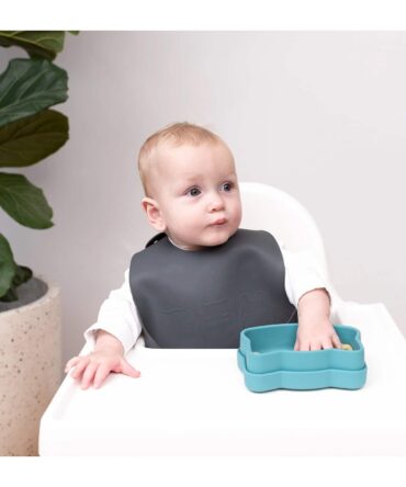 Pack de 2 baberos silicona blue dusk & Charcoal