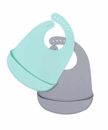 Pack de 2 baberos silicona Mint & Grey