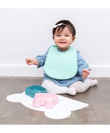 Pack de 2 baberos silicona Mint & Grey