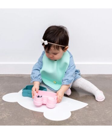Pack de 2 baberos silicona Mint & Grey