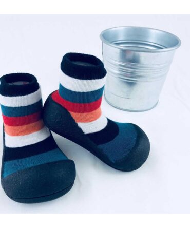 Attipas calcetín con suela goma Rainbow negro