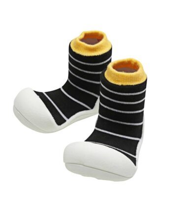Attipas calcetín con suela urban rayas filo amarillo