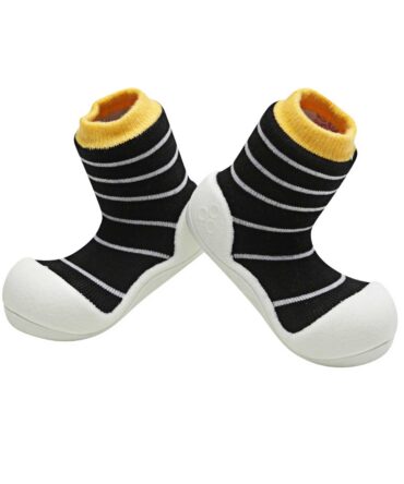 Attipas calcetín con suela urban rayas filo amarillo