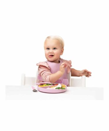 Babero de silicona plegable Everyday Baby gris