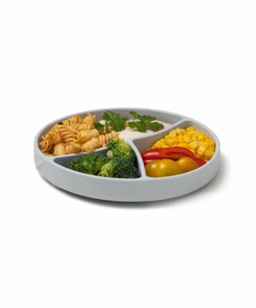 Plato silicona con compartimentos y ventosa Everyday baby gris
