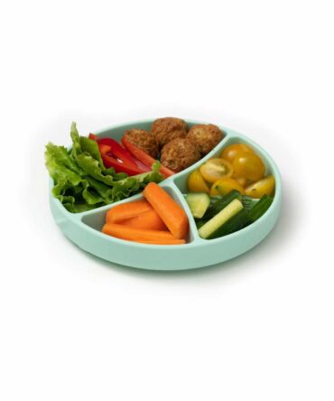 Plato silicona con compartimentos y ventosa Everyday baby verde