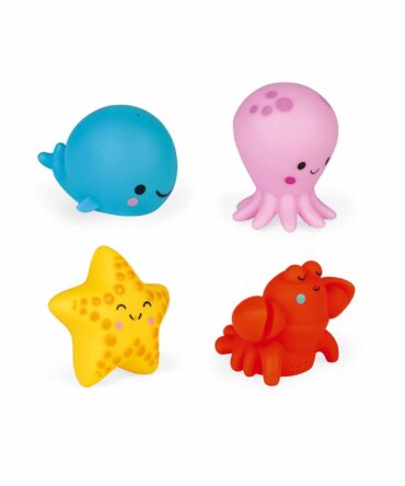 Juguete de baño 4 lanzadores de agua animales del mar