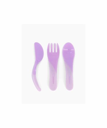 Twistshake cubiertos de aprendizaje +6m morado pastel