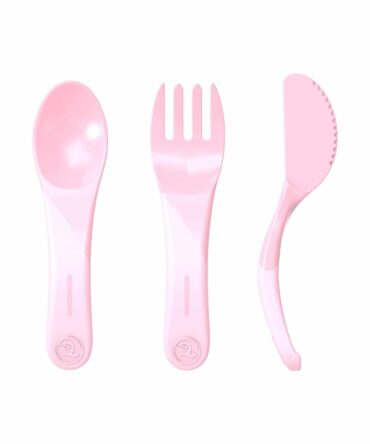 Twistshake cubiertos de aprendizaje +6m rosa pastel