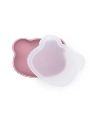 Bol con ventosa Oso dusty rose
