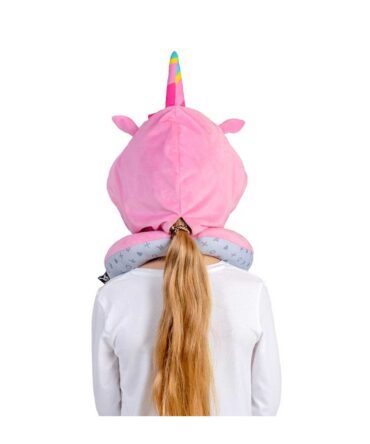 Collar cervical para niños con capucha unicornio