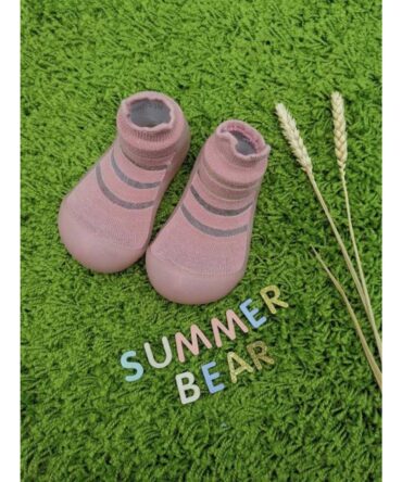 Attipas calcetín con suela goma summer bear pink