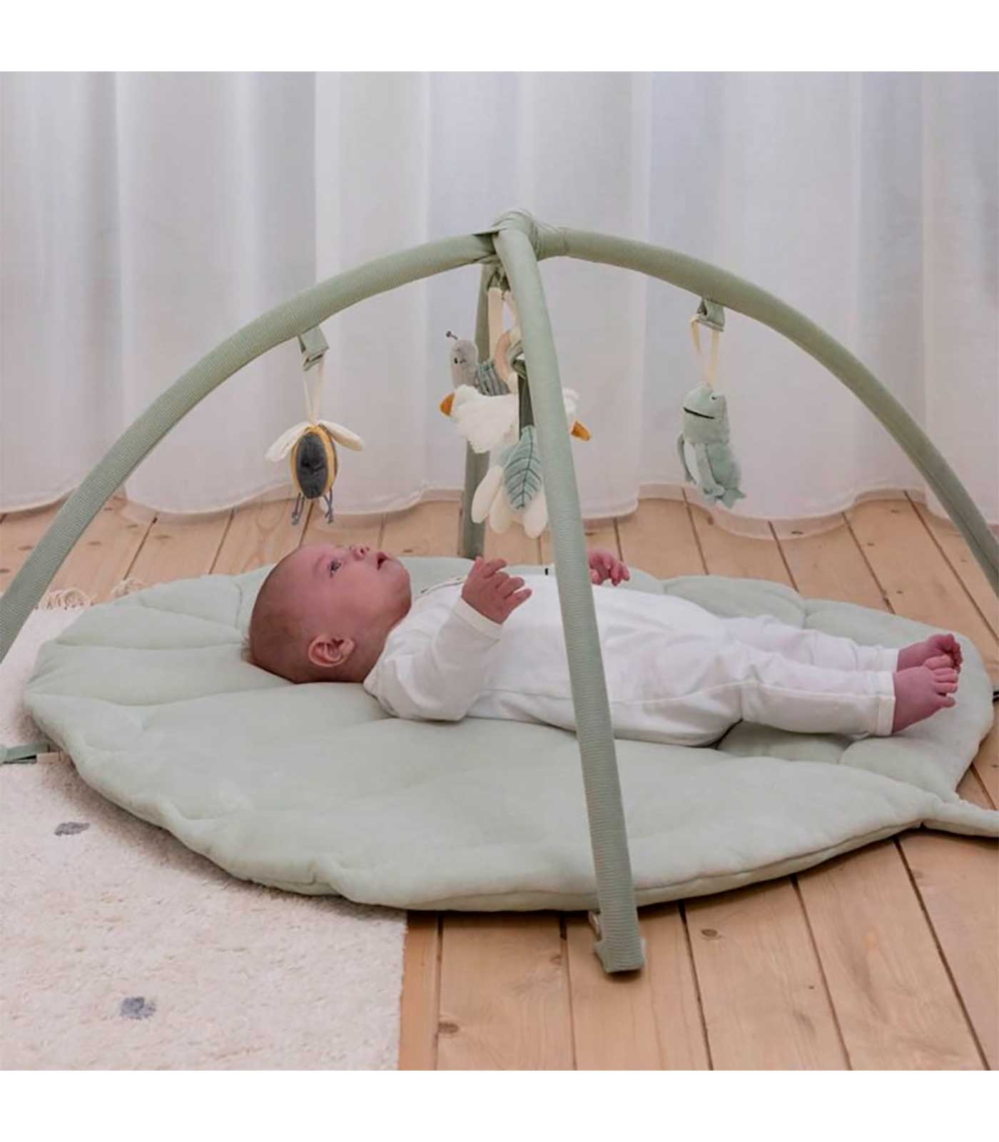 Alfombra de juego acolchada con forma de hoja para bebé