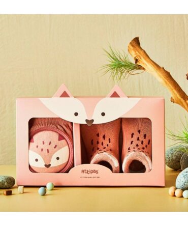 Set regalo Attipas calcetín con suela + rodilleras Fox