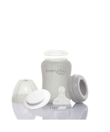 Biberón cristal anti rotura Everyday Baby 150ml gris