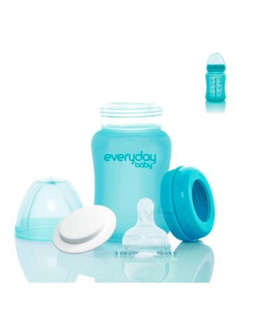 Biberón cristal anti rotura termosensible Everyday Baby 150ml turquesa