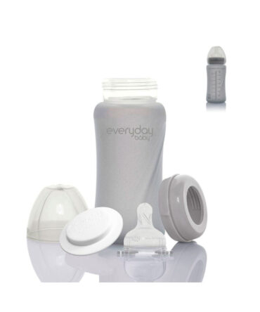 Biberón cristal anti rotura Everyday Baby 240ml gris