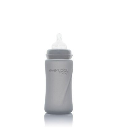 Biberón cristal anti rotura Everyday Baby 240ml gris