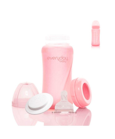 Biberón cristal anti rotura Everyday Baby 240ml rosa