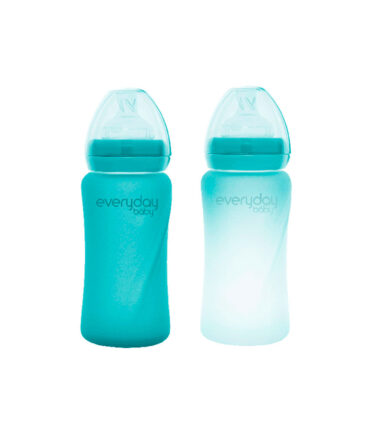 Biberón cristal anti rotura termosensible Everyday Baby 240ml turquesa