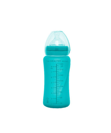Biberón cristal anti rotura termosensible Everyday Baby 240ml turquesa