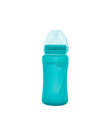 Biberón cristal anti rotura termosensible Everyday Baby 240ml turquesa
