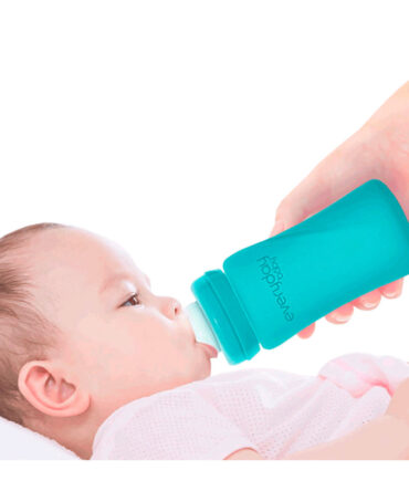 Biberón cristal anti rotura termosensible Everyday Baby 240ml turquesa