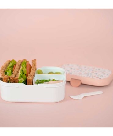 Caja almuerzo infantil flores